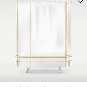Gold lines shower curtain